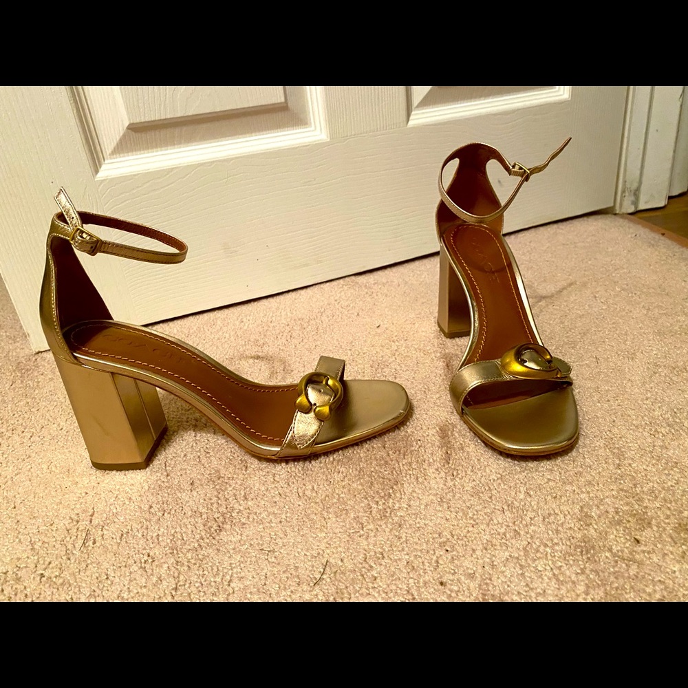 Shiny, fun Coach pumps